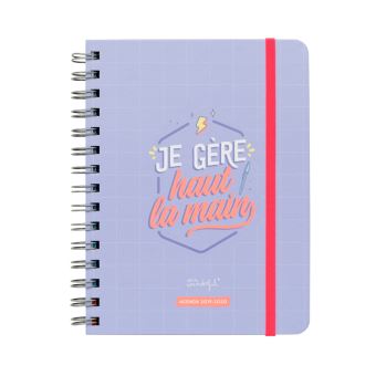 Agenda semainier sketch Mr. Wondeful 2019/2020 Mauve