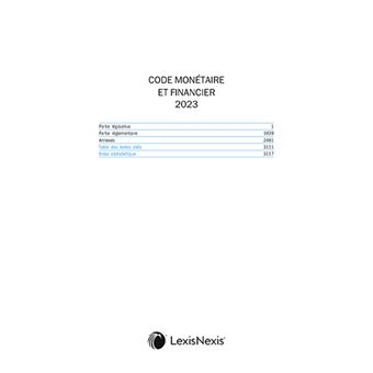 Code monétaire et financier 2023