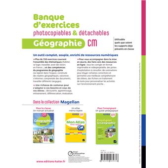 Magellan Géographie CM Banque d'exercices photocopiables détachables + ressources numériques Ed.2022