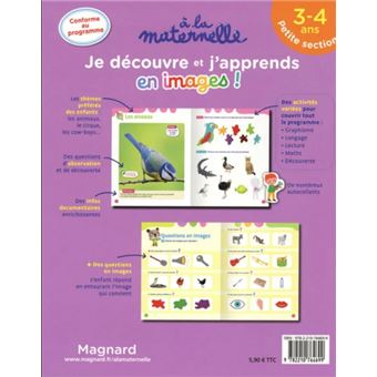 Je découvre et j'apprends en images en Petite section 3-4 ans - A la maternelle