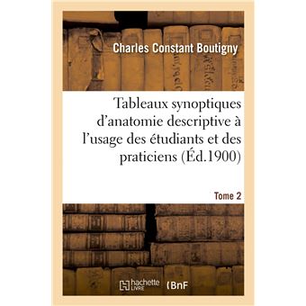 Tableaux synoptiques d'anatomie descriptive à l'usage des étudiants et des praticiens