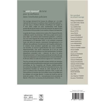 Le volet répressif de la loi pour la confiance dans l'institution judiciaire