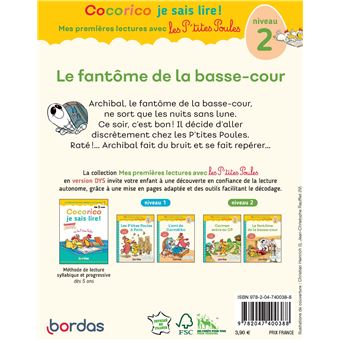 Cocorico Je sais lire !1res lectures avec les P'tites Poules-Le Fantôme de la basse-cour Spécial DYS