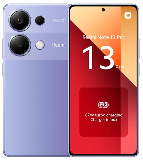 XIAOMI REDMI NOTE 13 PRO 4G 8GB RAM 256GB ROM- LAVENDER PUR État correct - Xiaomi reconditionné disponible sur Fnac