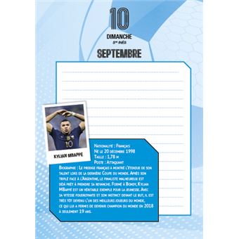 Agenda scolaire Foot 2023-2024