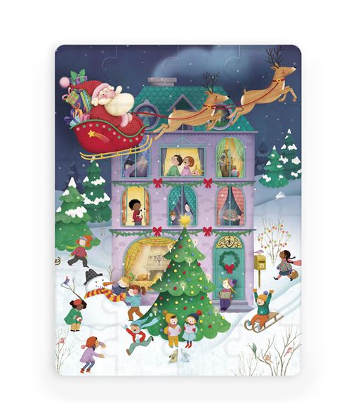 Calendrier de lAvent 2020 Compte à rebours de Noël Calendrier Boîte-cadeau de Décoration de 24 Pièces Puzzle en Fil Métallique Boîte Décor de Vacances pour Enfants Adultes