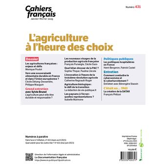 L'agriculture à l'heure des choix