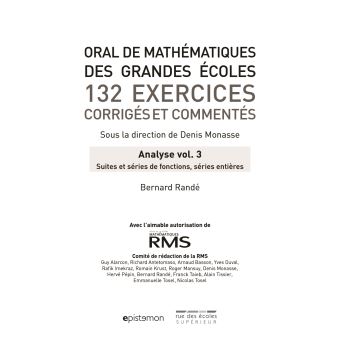 Concours CPGE scientifiques Oral mathématiques grandes écoles 132 exercices