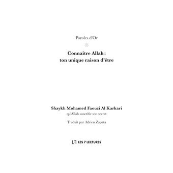 Connaître Allah : ton unique raison d'être