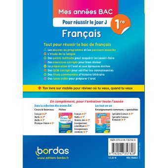 Mes Années Bac Pour réussir le jour J Français 1re BAC 2021