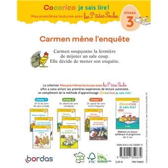 Cocorico Je sais lire ! premières lectures avec les P'tites Poules - Carmen mène l'enquête