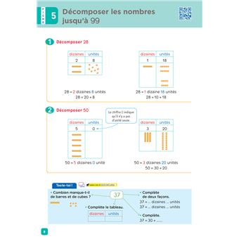 De l'école à la maison - Maths CE1 Ed. 2022 - Mes fiches Leçons de Maths + exercices numériques