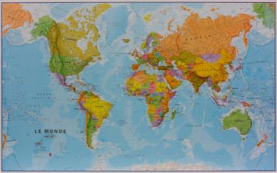 Monde politique a plat plastifie 1/20m