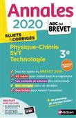 Annales Brevet 2020 Physique-Chimie - SVT - Technologie 3e - Corrigés