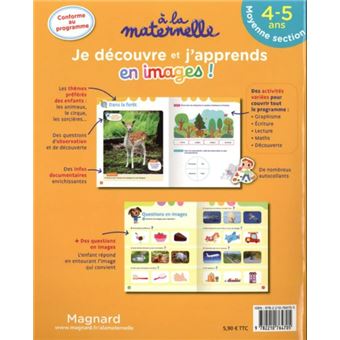 Je découvre et j'apprends en images en Moyenne section 4-5 ans - A la maternelle