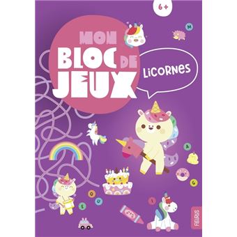 Mon bloc jeux licornes