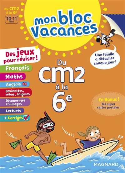 Mon Bloc Vacances Du CM2 à la 6ème