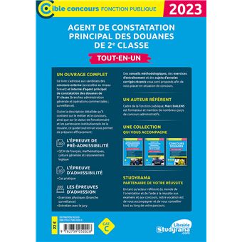 Agent de constatation principal des douanes de 2e classe – Tout-en-un