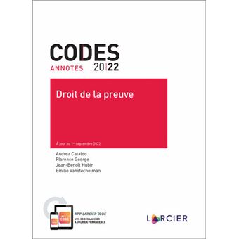 Codes annotés Droit de la preuve - À jour au 1er septembre 2022