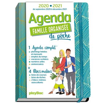 Agenda de poche famille organisée : bleu (édition 2024