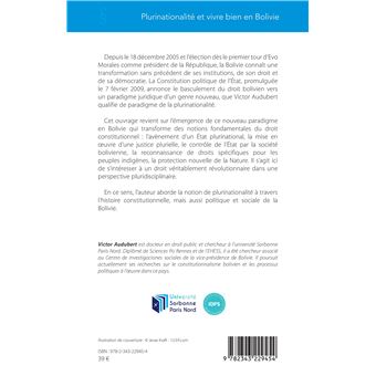 Plurinationalité et vivre bien en Bolivie