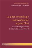 La phénoménologie transcendantale aujourd'hui