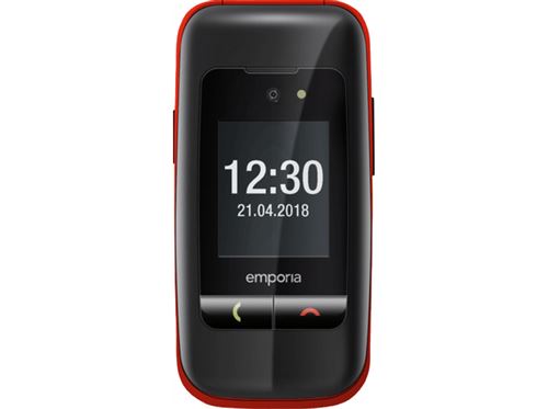emporiaONE - Téléphone mobile - microSDHC slot - GSM - 240 x 320 pixels - TFT - 2 MP - noir, rouge