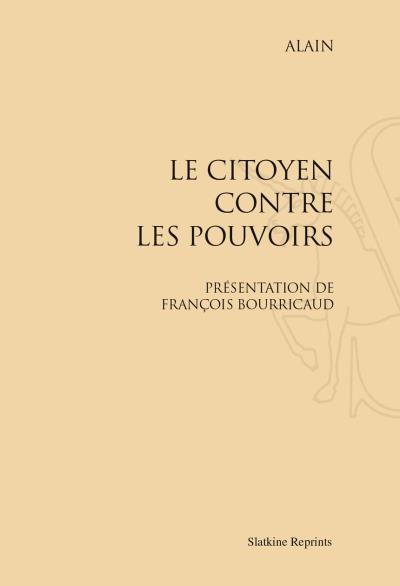 Le citoyen contre les pouvoirs presentation de franþois bour