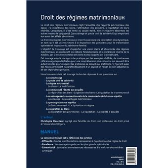 Droit des régimes matrimoniaux