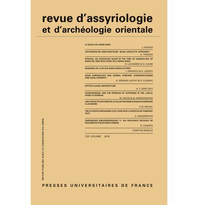 Assyriologie et d'archéologie orientale
