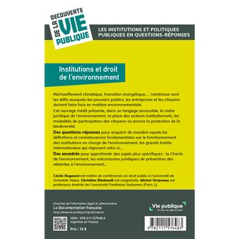 Institutions et droit de l'environnement
