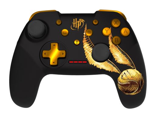 FIB RMS BE Harry Potter - Manette Sans Fil pour Nintendo Switch - Mod&egrave;le Vif d'Or - Noire - C&acirc;ble 1M