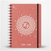 Agenda Scolaire Journalier 2025-2026 Rose A5 – Planificateur Quotidien Avec Onglets Mensuels Et Citations Inspirantes