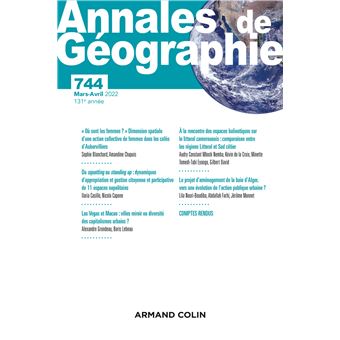 Annales de géographie - N° 744 2/2022 Varia
