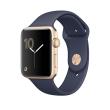 Apple Watch Series 2 42 mm Boîtier en Aluminium Or avec Bracelet Sport Bleu Nuit