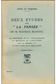 Deux études sur la pensée de Maurice Blondel