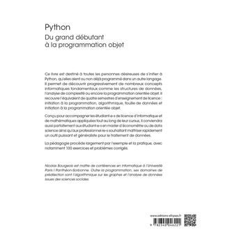 Python, du grand débutant à la programmation objet - Cours et exercices corrigés - 2e édition