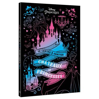 DISNEY PRINCESSES - Les Ateliers - Bloc - 12 cartes à gratter - Châteaux de princesses