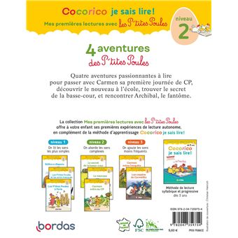 Cocorico Je sais lire ! 1ères lectures avec les P'tites Poules - 4 aventures des P'tites Poules-Niv2