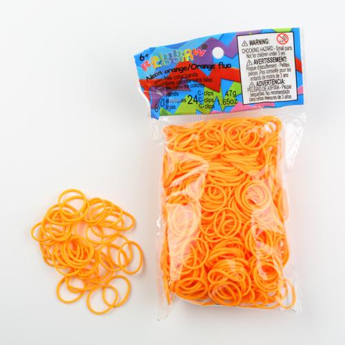 Recharges 600 élastiques Rainbow Loom Orange fluo