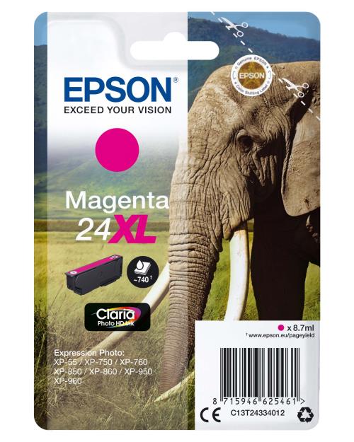 Epson 24XL 8.7 ml original emballage coque avec alarme radioélectrique cartouche d'encre pour Expression Photo XP 55 750 760 850 860 950 960 970 Expression Premium XP 750 850 - vue 3