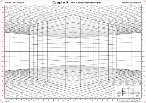 Grille de perspective Graph'it D Cube en Perspective Oblique