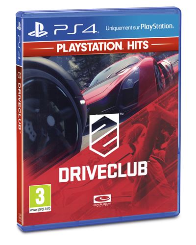 Pochette avant du jeu DriveClub PlayStation Hits PS4