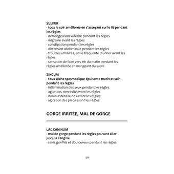 Les médicaments homéopathiques des symptômes menstruels
