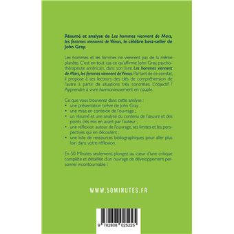 Les hommes viennent de Mars, les femmes viennent de Vénus (Résumé et analyse du livre de John Gray)