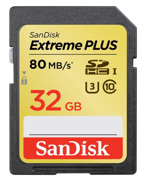 Carte Mémoire Sandisk Extreme PLUS SDHC 32Go 80Mo/seconde UHS-I