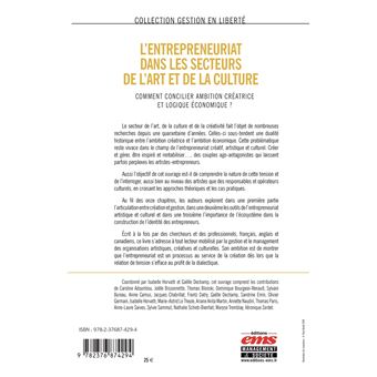 L'entrepreneuriat dans les secteurs de l'art et de la culture