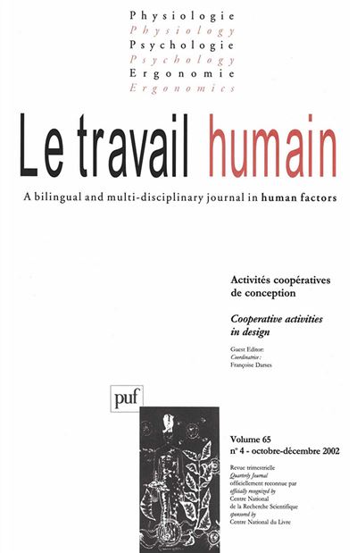 Travail humain 2002, vol. 65 (4)