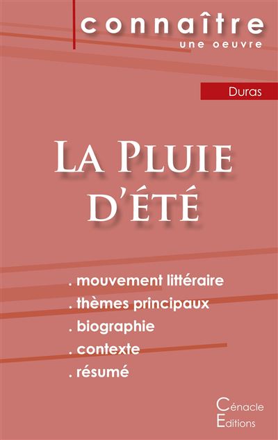 Fiche de lecture La pluie d'été de Marguerite Duras