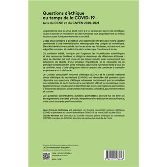 Questions d'éthique au temps de la COVID-19